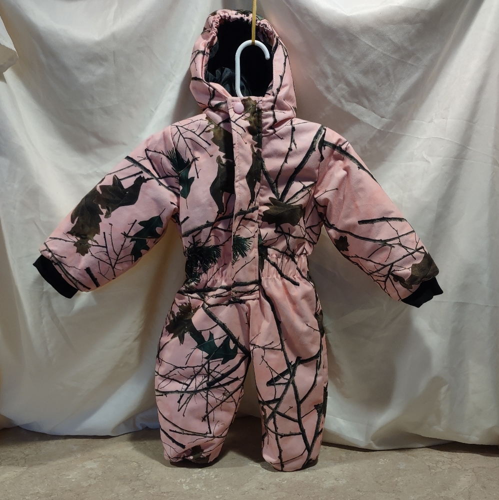 Girls Snow Suit/Coveralls - Pink Camo